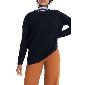 Madewell Patchwork Cable Knit Tunic Sweater Large